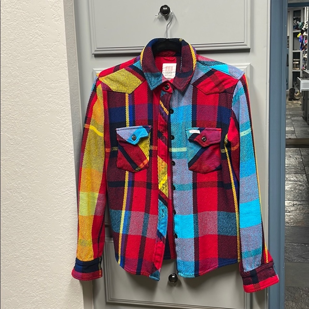 Topo Designs thick cotton plaid button down